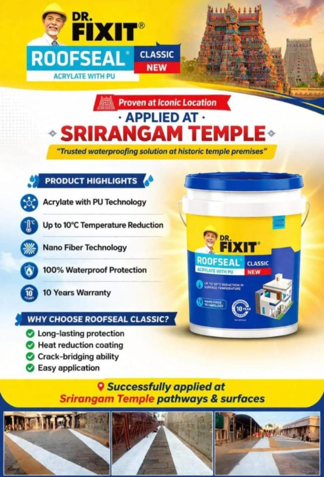 Dr. Fixit Roofseal Classic वाटरप्रूफिंग प्रोडक्ट — Dr. Fixit Roofseal Classic Authorized Contractor Itarsi MP